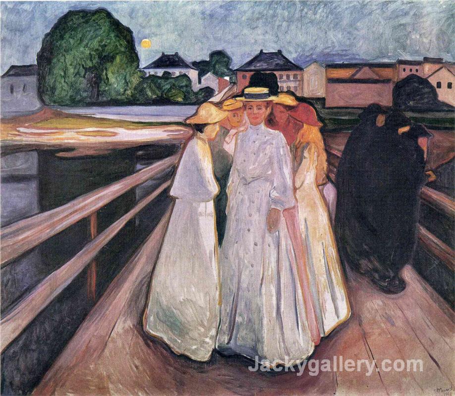 The Ladies on the Bridge by Edvard Munch paintings reproduction